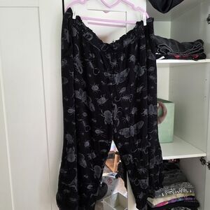 Disturbia Black Pants with Gray Insect Print